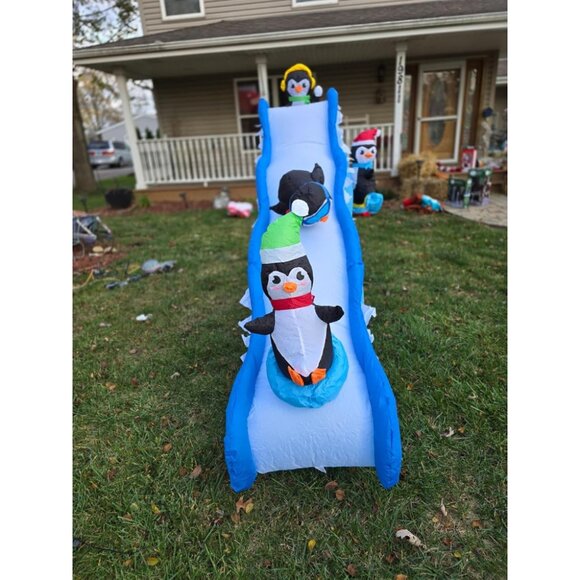 🆕6FT Christmas Inflatables Penguin Slide Blow Up Build-in LED Outdoor Decor - Picture 2 of 10
